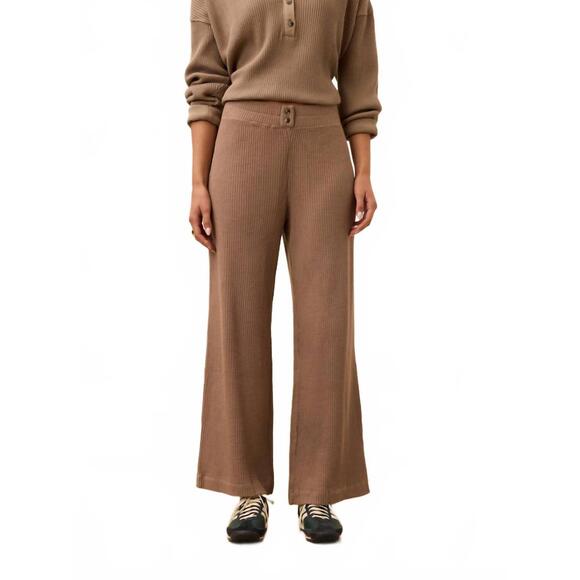 FAHERTY Pants - NEW FAHERTY apres waffle pant in wood smoke